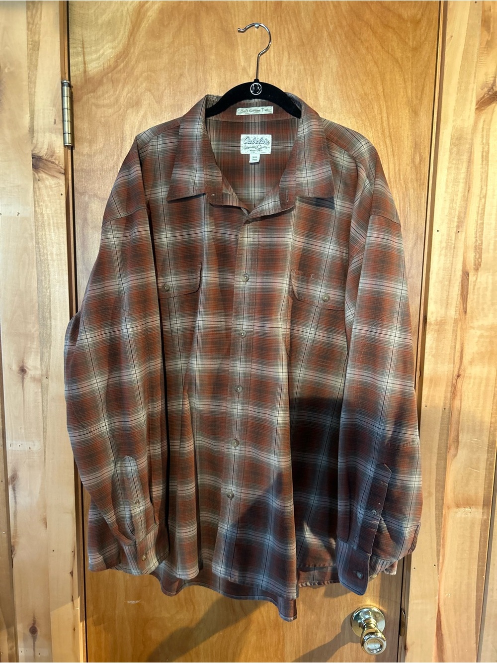 Cabela’s Soft Cotton Trail Plaid Button Down Shirt - Men’s 3XL